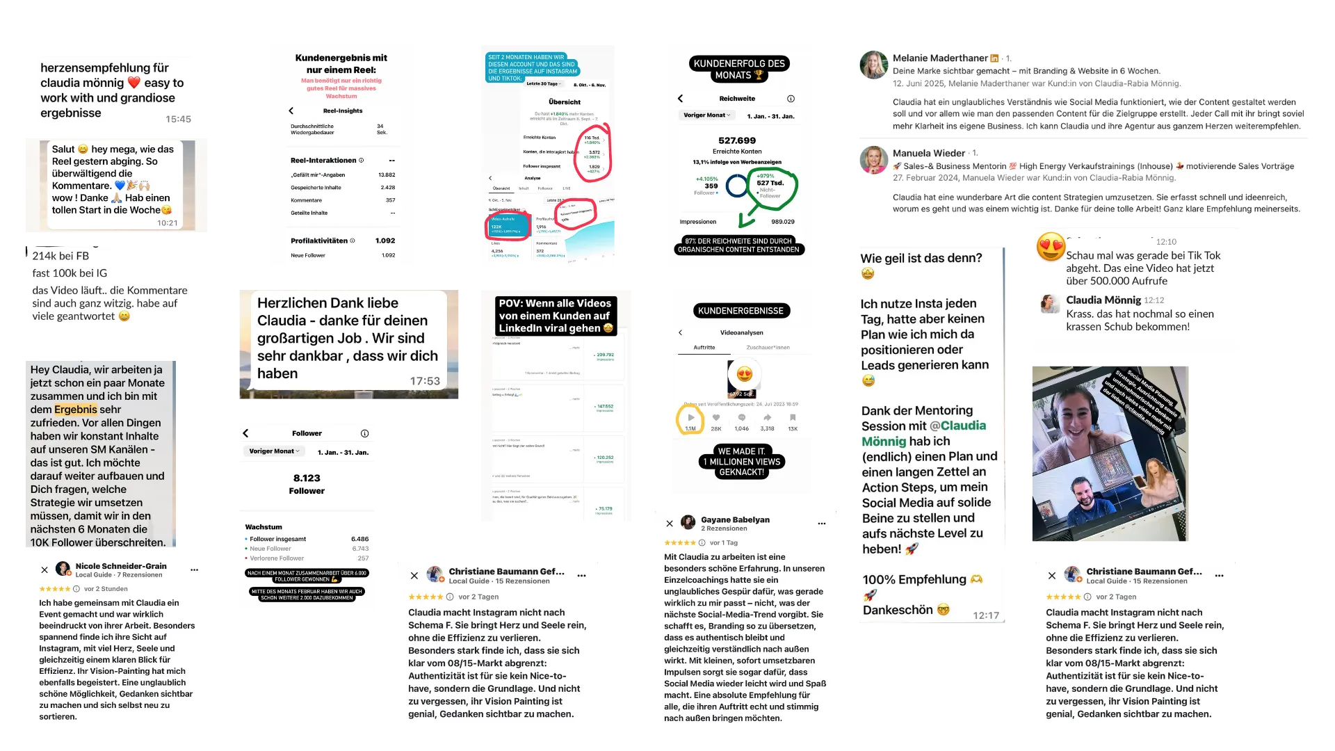 Testimonials Übersicht