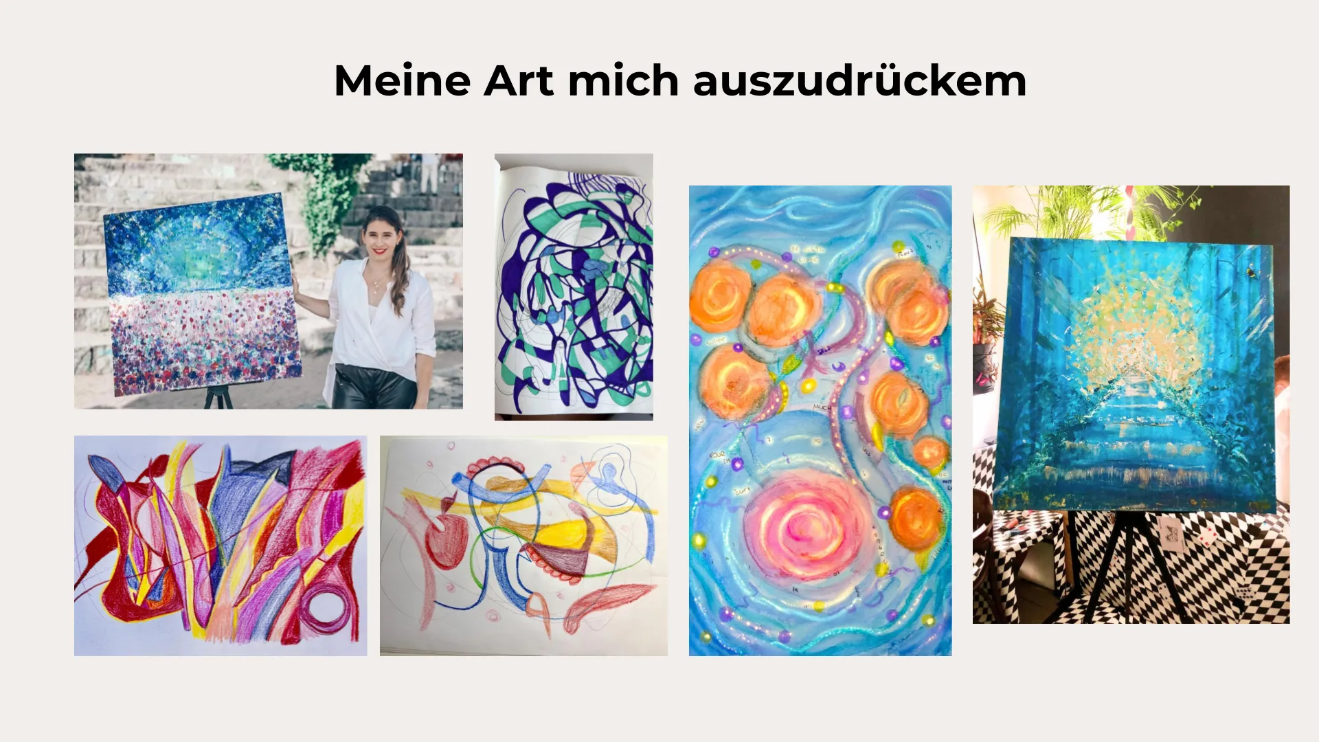 Beispiele von Vision Painting Kunstwerken — abstrakte, intuitive Malerei in warmen Farben